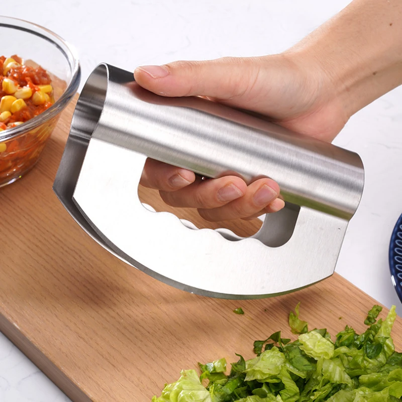 

High Quality Stainless Steel Double-head Cutting Salad Chopper Vegetable Cheese Cheese Cutting Knife Herb Knife Kitchen Gadgets