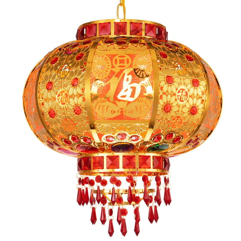 

Red Tome Lamp Balcony Chinese Outdoor Indoor New Year Spring Festival Ornaments Revolving Scenic Lantern Led Rotating Decorative