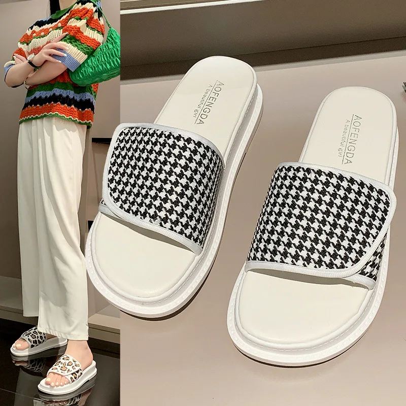 2022 Summer New Women Slippers Sexy Leopard Print Fashion Casual Open Toe Flat Casual Slides  Outdoor Beach Female Flip Flops