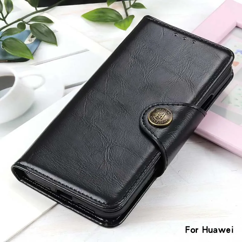 Чехол-Кошелек из искусственной кожи с зернистой поверхностью для Huawei Honor 8X 9N 7A PRO