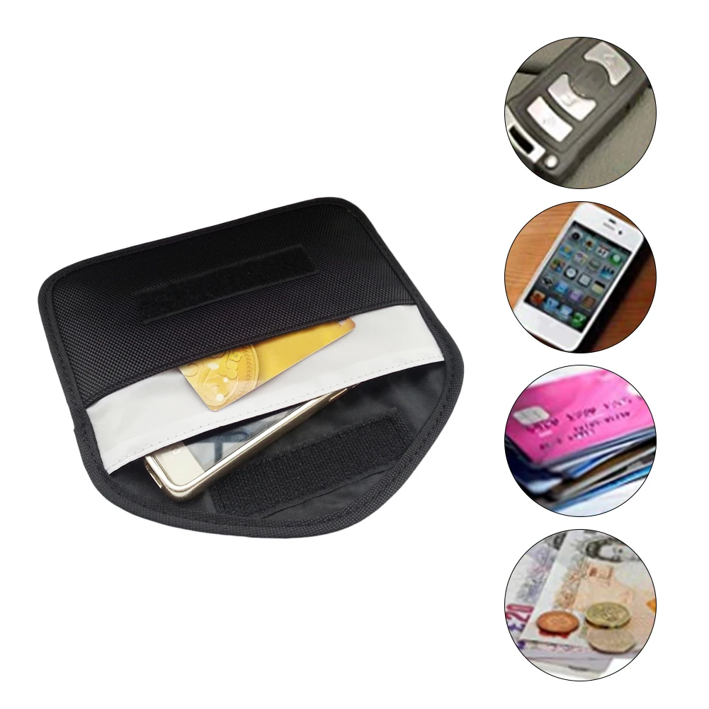 

Signal Blocking Pouch key Fob Bag RFID Signal Shielding Double Layer Radiation Protection Anti-magnetic phone Card Keys Cases