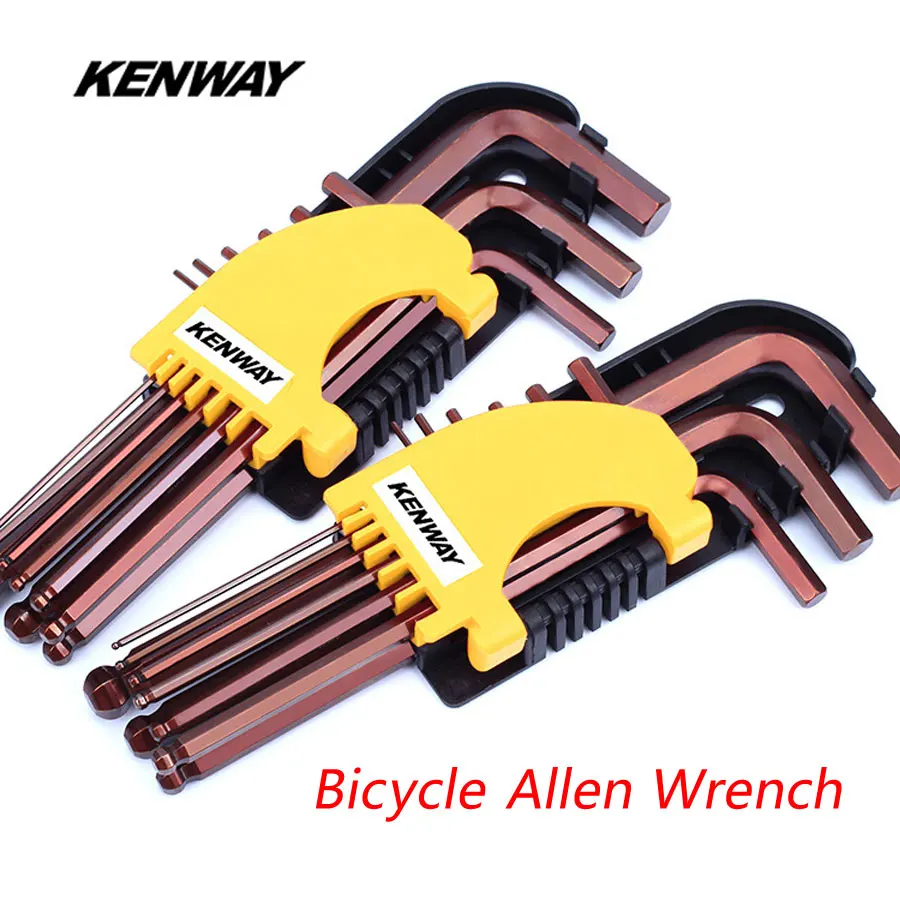 Шестигранный ключ KENWAY для велосипеда 9 шт. из легированной стали MTB дорожный
