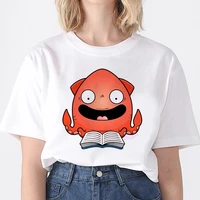 women graphic tee female t shirt funny octopus cartoon t shirt white tshirt summer tops round neck t shirts clothes