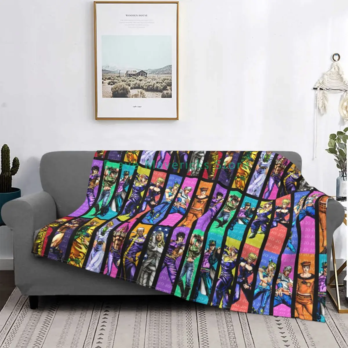 

A Couch Decor Jojo JoJos Bizarre Adventure Blanket Gifts For Kids Cozy Micro Flannel Fleece Blankets and Throws
