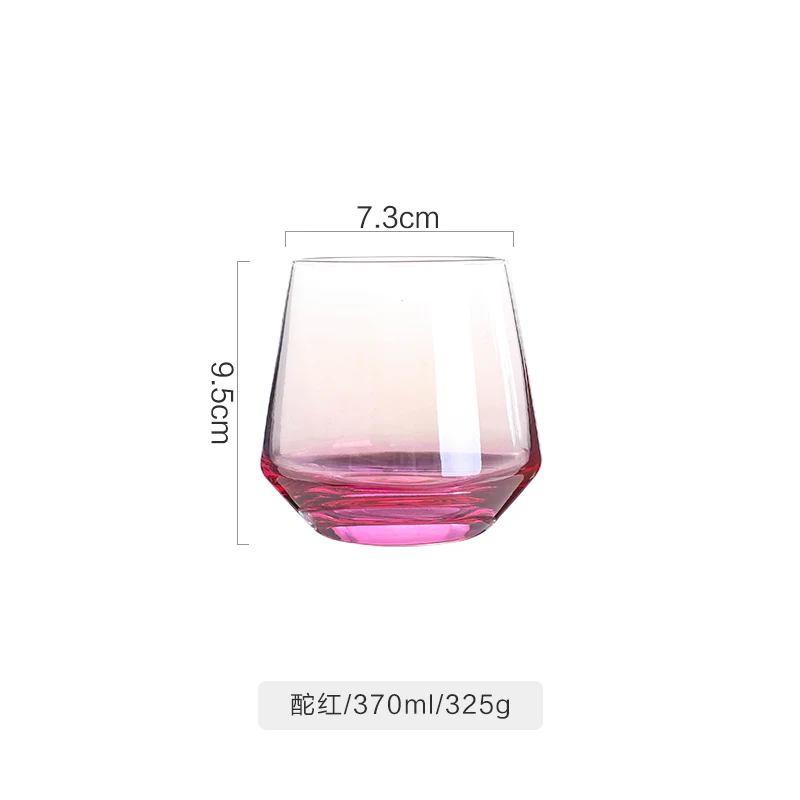 red 370ml Бутылочки для эфирных масел бытовые стаканы для питья стеклянные es прозрачные стаканы для воды домашний бокал для вина без ножки пиво Лулу Лимон Посуда для напитков - Цвет: red 370ml