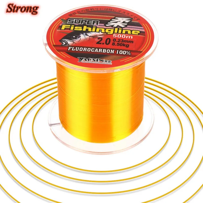 Леска рыболовная нейлоновая с фторуглеродным покрытием 1/2/3/500 м сильные