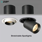 Встраиваемый Светильник направленного света DBF, круглая потолочная ламсветильник с регулировкой угла, COB, для кухни, гостиной, дома, 7 Вт, 10 Вт, 12 Вт