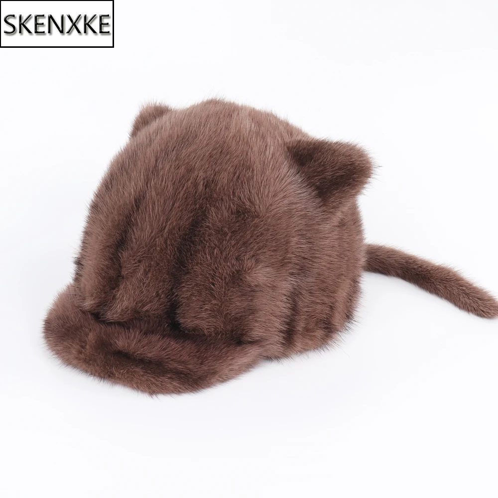 Женские роскошные шапки ручной работы из натурального меха норки хорошего