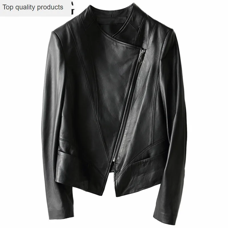 Женская куртка из натуральной овечьей шкуры короткая приталенная кожи верхняя