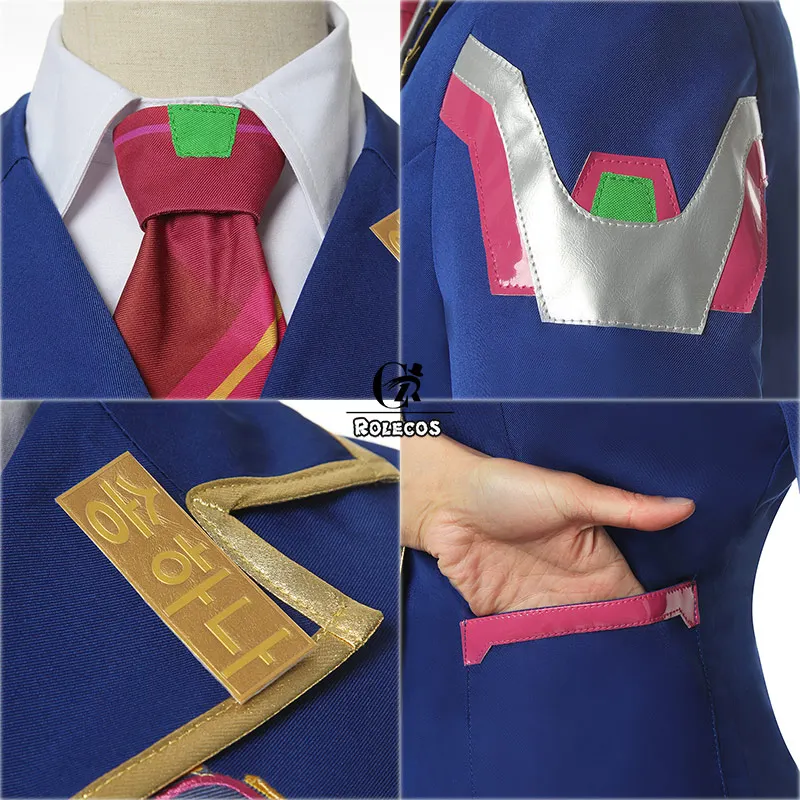 ROLECOS Game Over DVA Watch костюм для косплея школьная форма Академии OW Hana Song женский куртка