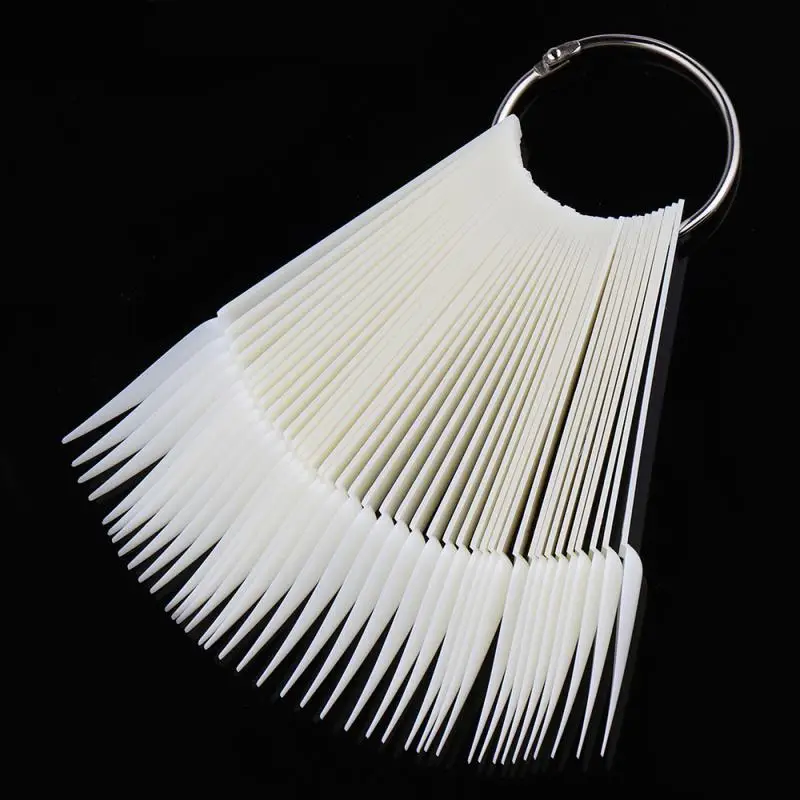 40pcs/set White Clear False Nails Tips Fake Nail Art Polish Color Cards Acrylic Practice Chart Palette Display Tool New - купить по