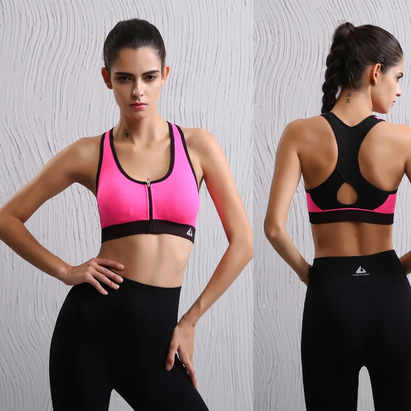 

New type shockproof sports underwear women's elastic push up cushion fitness breathable seamless underwear vest