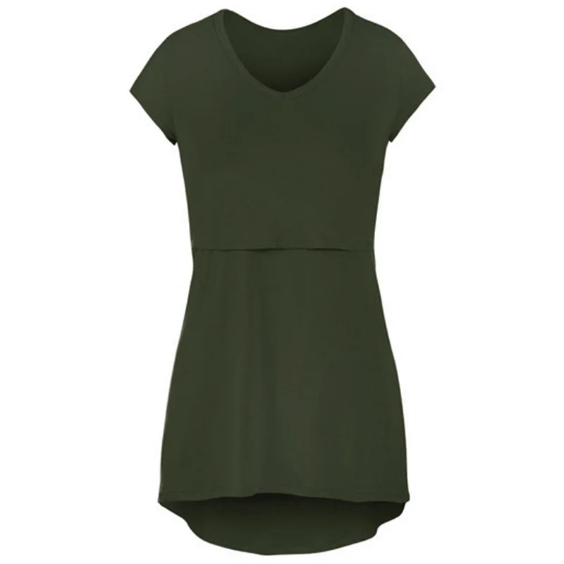 Женская Повседневная Блузка для кормящих матерей с коротким рукавом хлопковая