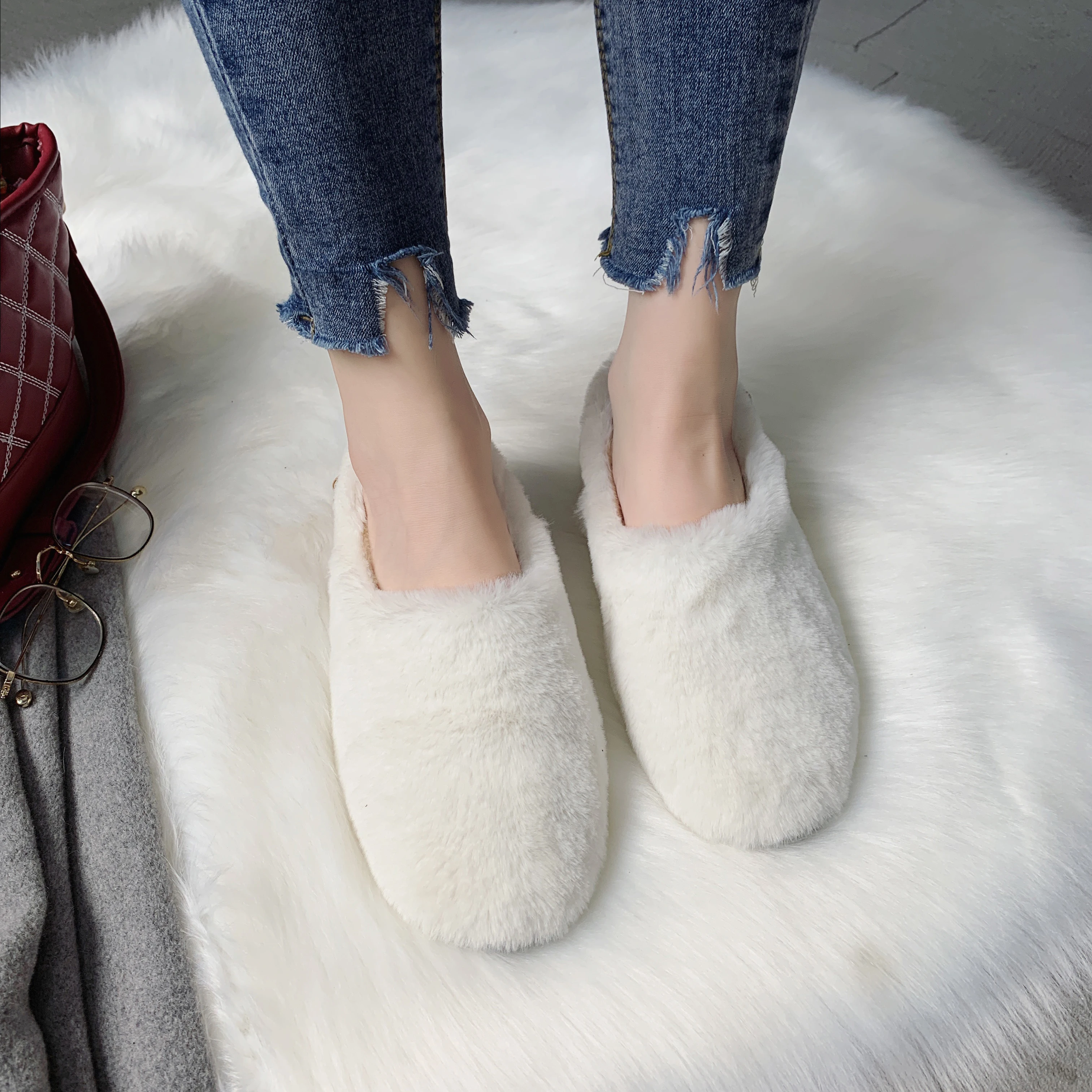 Зимние сапоги женская обувь теплые плюшевые ботильоны на меху зимняя