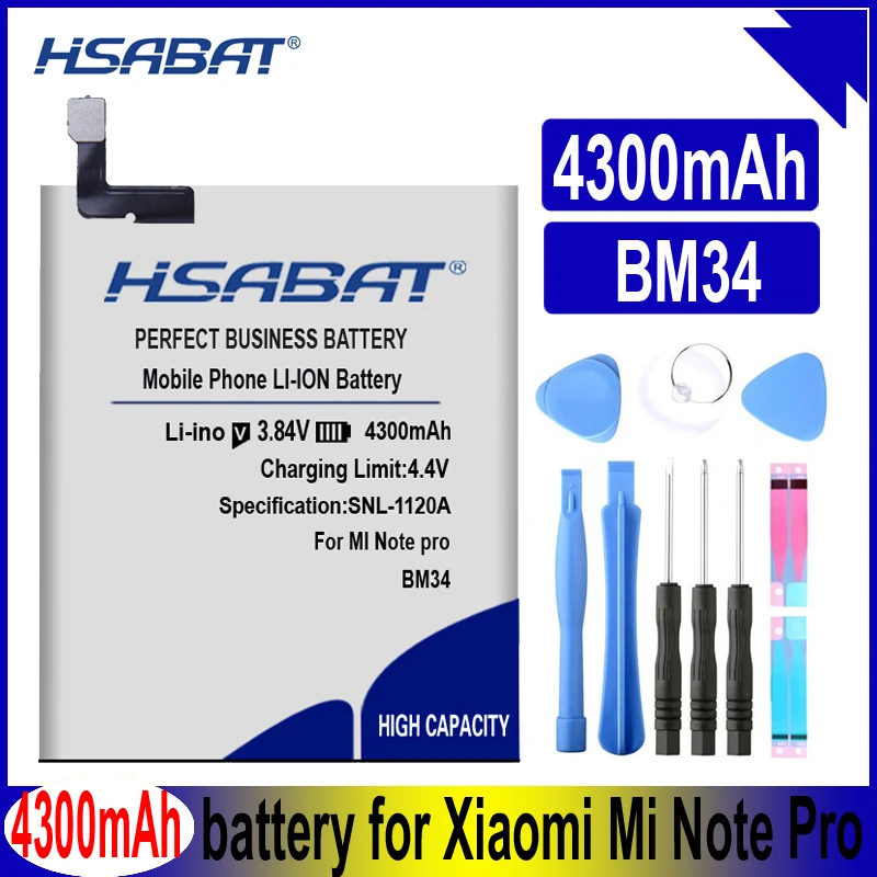 HSABAT 4000mAh BM34 батареи для мобильного телефона Встроенный литий-ионный аккумулятор
