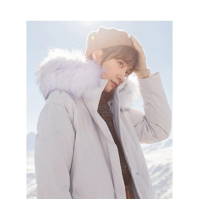 INMAN Winter New Arrival Embroidery Hooded Solid Warm Women Long Down Coat