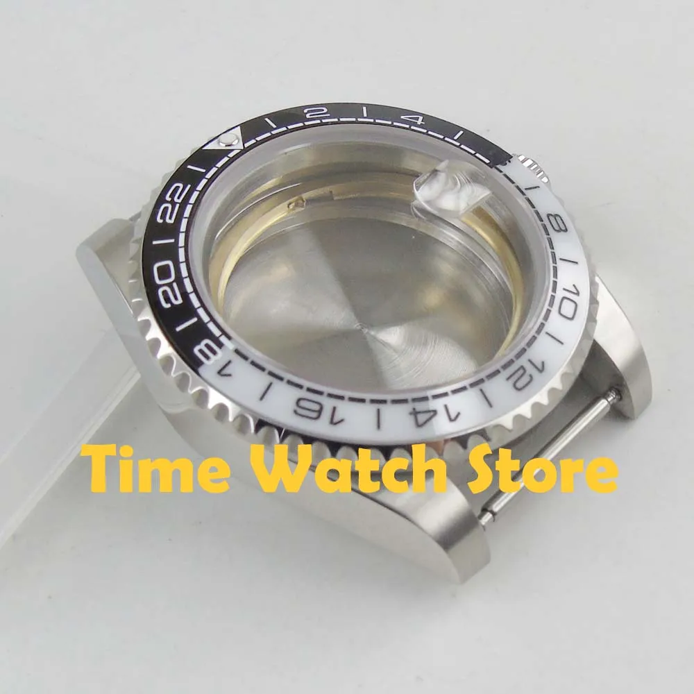 40 мм водонепроницаемые часы с сапфировым стеклом чехол белый черный