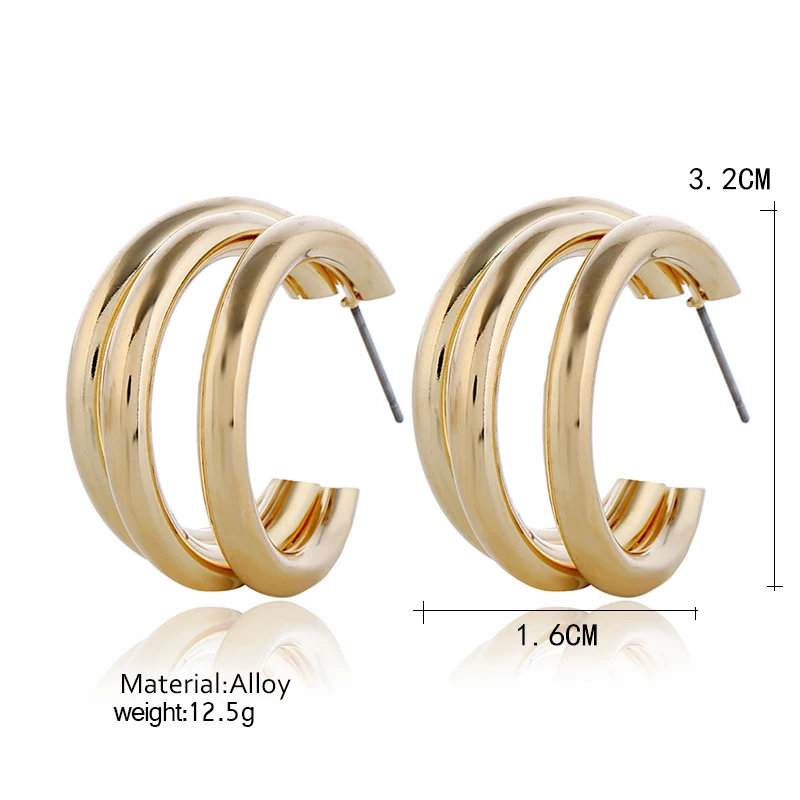 Женские металлические серьги-кольца Винтажные серьги золотого цвета в Корейском