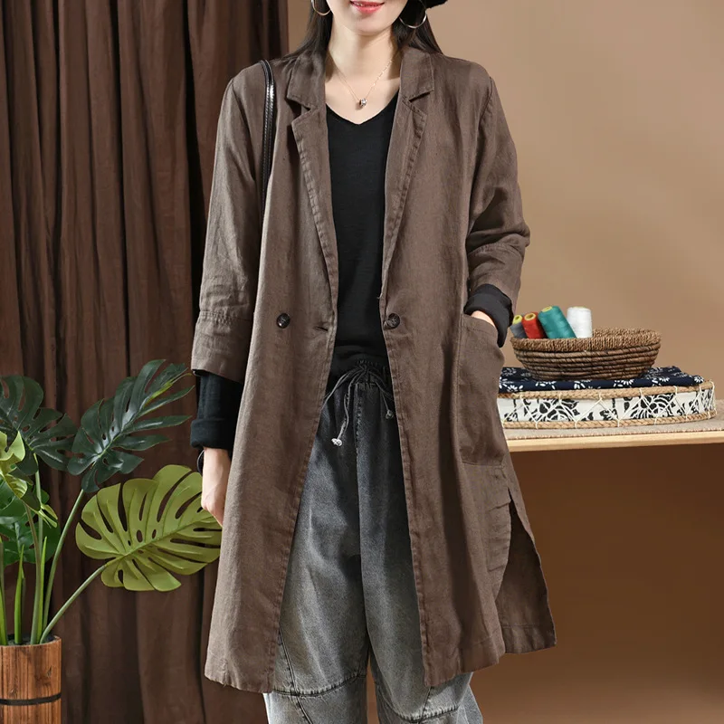 Женский Повседневный длинный кардиган пальто Ретро Женские блейзеры элегантные