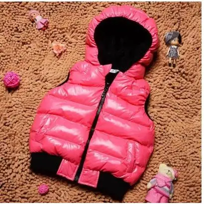pink vest Детская стеганая куртка детская парка с хлопковой подкладкой детское зимнее плотное пальто для мальчиков и девочек - Цвет: pink vest