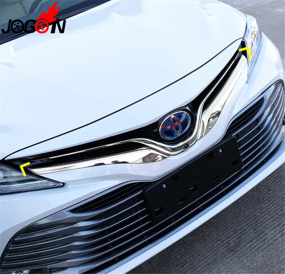 Accessories NEW! 2PCS ABS Chrome Auto Front Grille Cover Trim FOR Toyota Camry XV70 L LE XLE 2017 2018 Car styling | Автомобили и