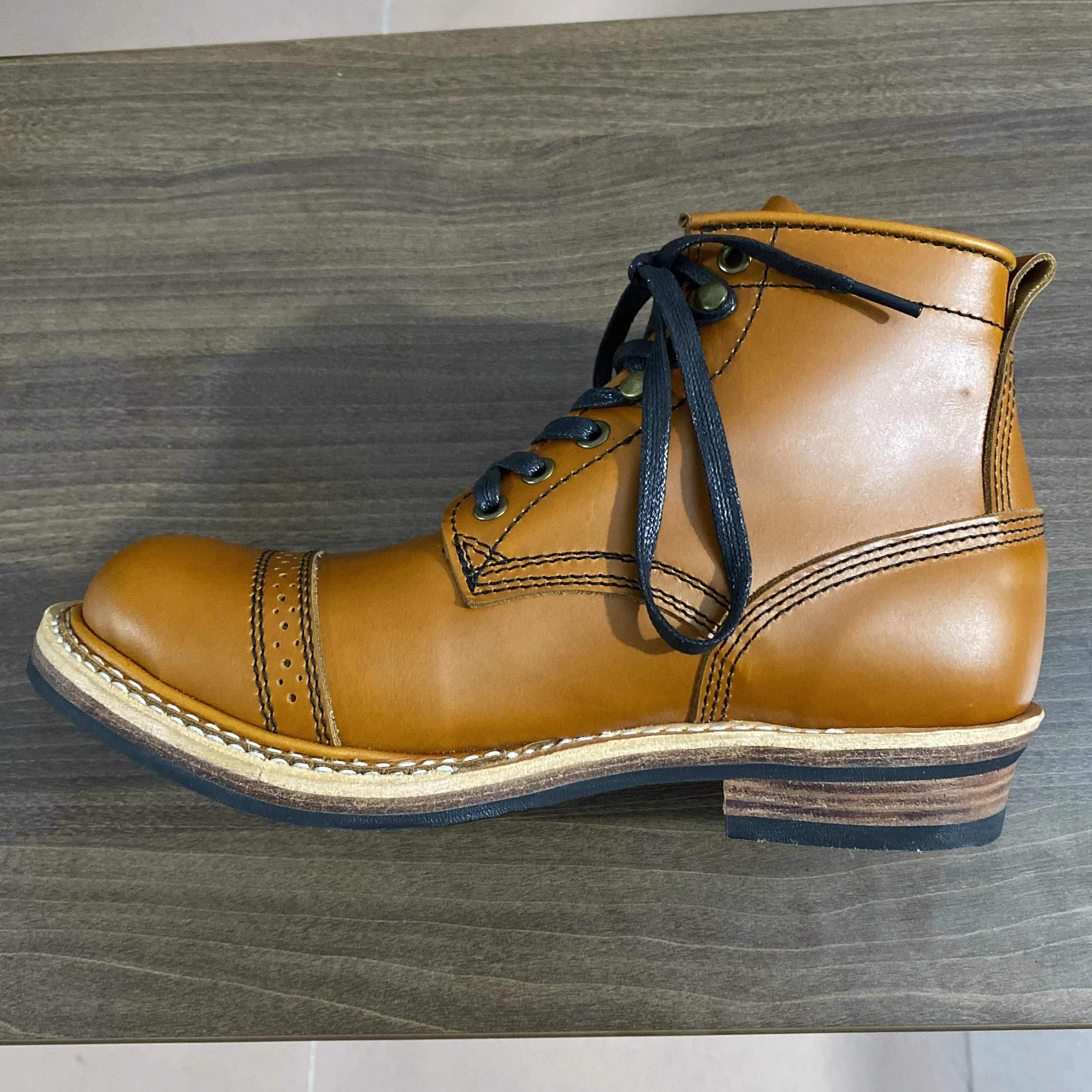 LL580 Rock Can Roll Size 35-50 Super Quality Genuine Italian Cow Leather Handmade Durable Goodyear Welted American Work Boots