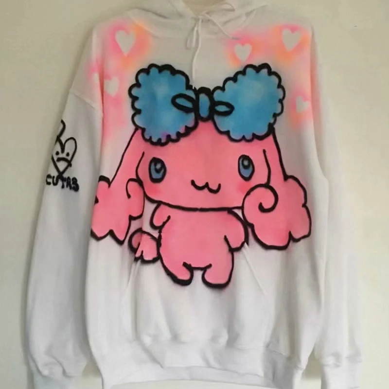 Эстетические толстовки y2k винтажные в стиле Харадзюку кавайные готические