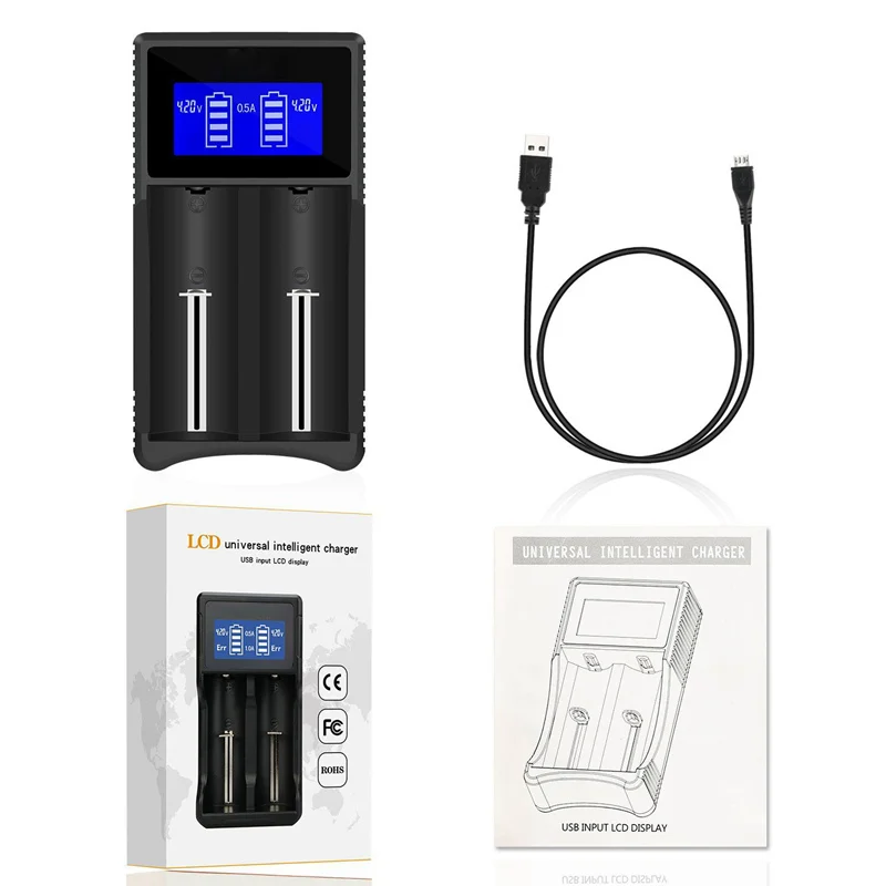 Универсальное зарядное устройство ЖК дисплей смарт для аккумуляторов литий