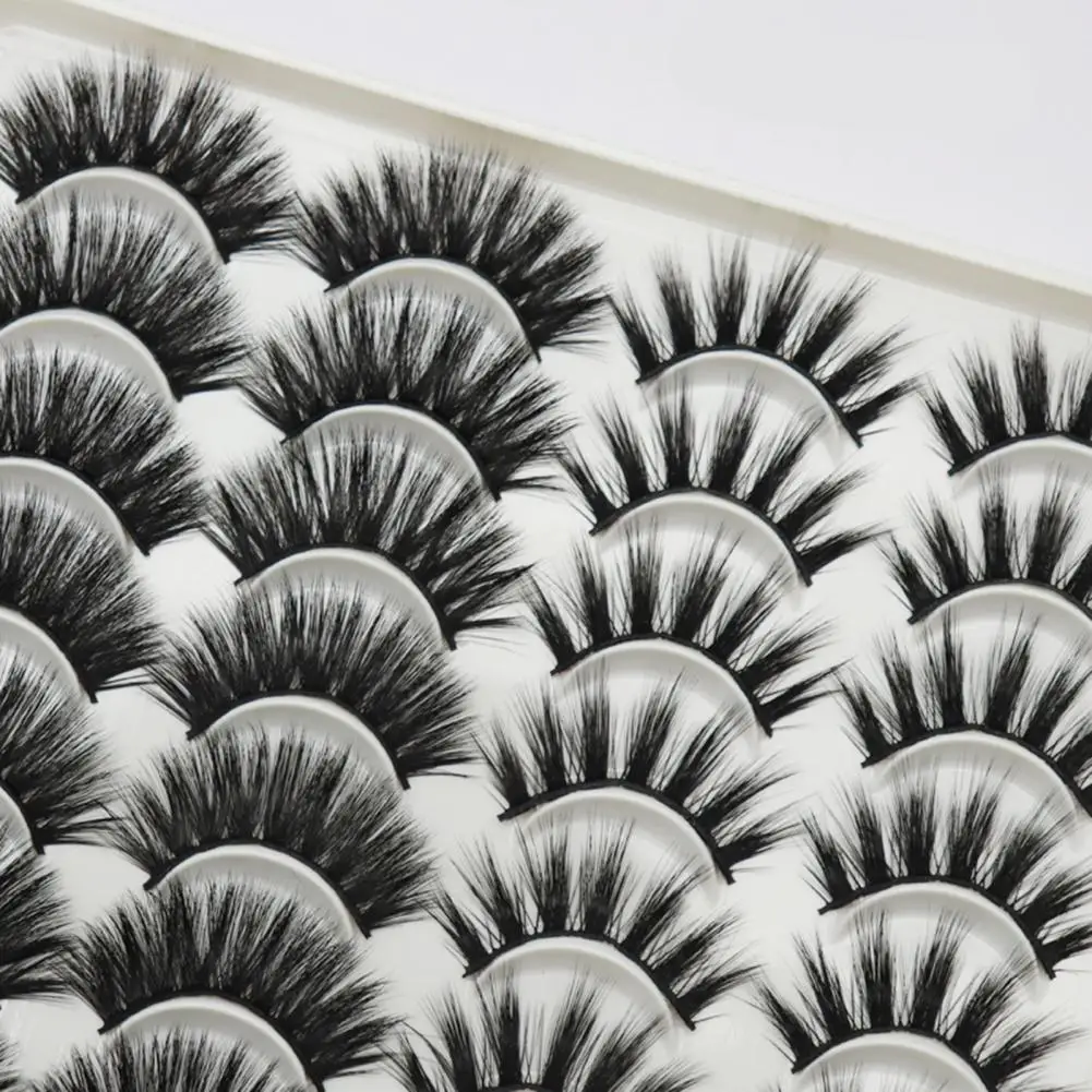 

20 Pairs Fake Eyelashes Three-dimensional Long Lasting Natural Curl Artificial Extension Eye Lashes for Makeup
