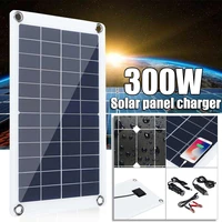 300w monocrystalline solar panel dual 12v usb waterproof fast charging solar cells battery charger for car yacht rv