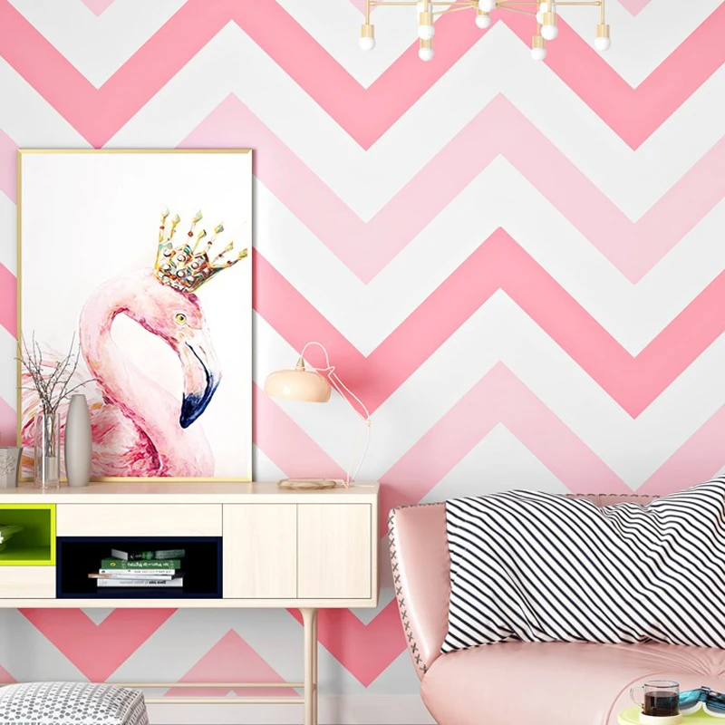Brief Nordic INS Wave Pattern 3D Wallpaper Black Pink Gray Living Room Bedroom Paper Background Home Decor papel de parede | Обустройство