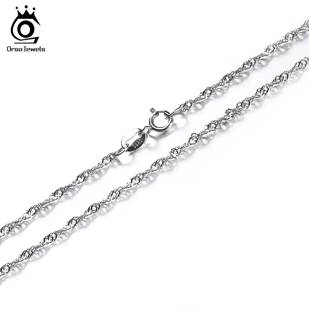 ORSA JEWELS Настоящее 925 стерлингового серебра ожерелья для женщин и мужчин звено цепи
