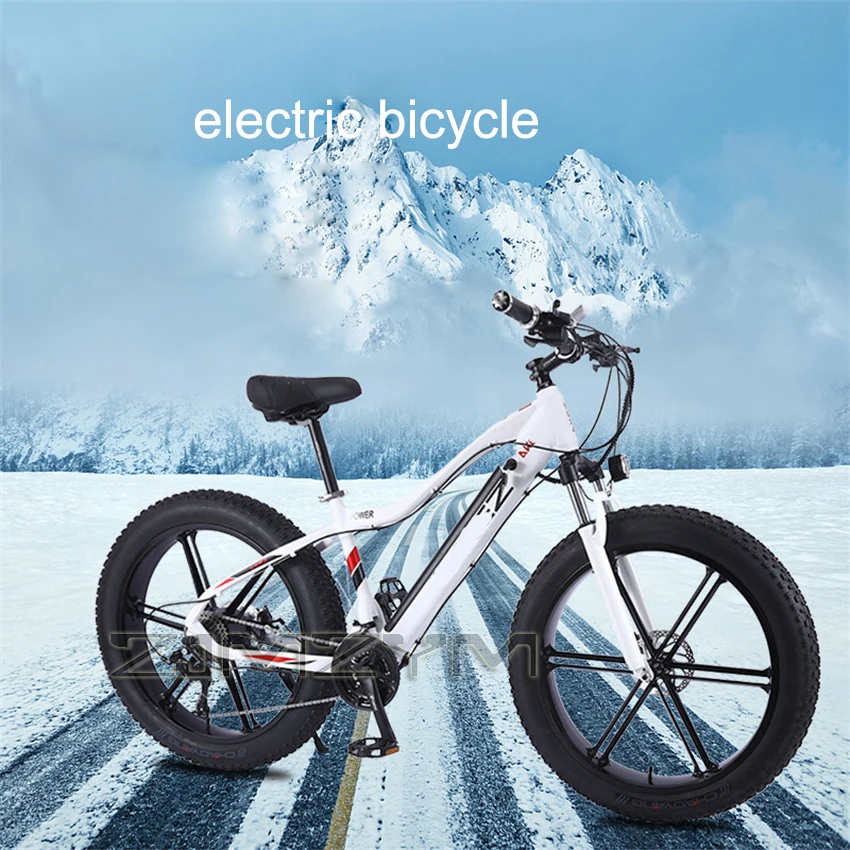 

2021 Snow EBike 26 Inch Electric Bike Beach Fat Tire 350W 10ah 36V EBIKE Hidden Battery Brushless Motor 27 Speed Free Shipping