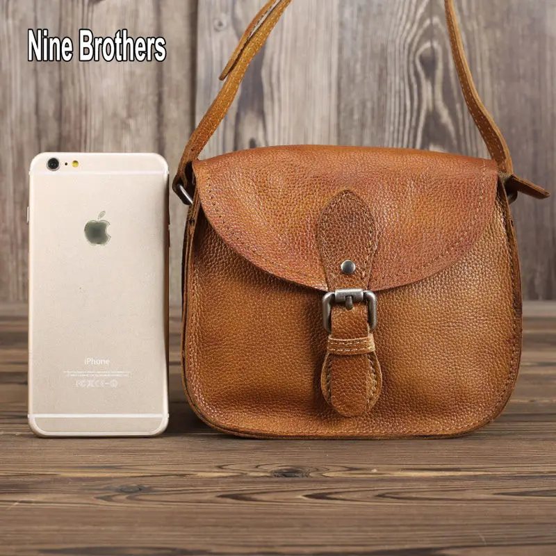 Сумка-мессенджер мужская из коровьей кожи винтажная с верхним слоем маленькая