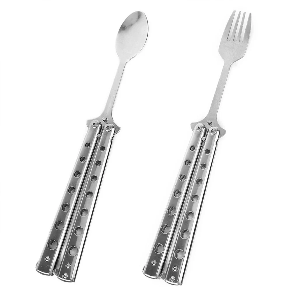 

Reusabl Metal Folding Spoon Forks Outdoor Camping Hiking Traveling Picnic Tableware