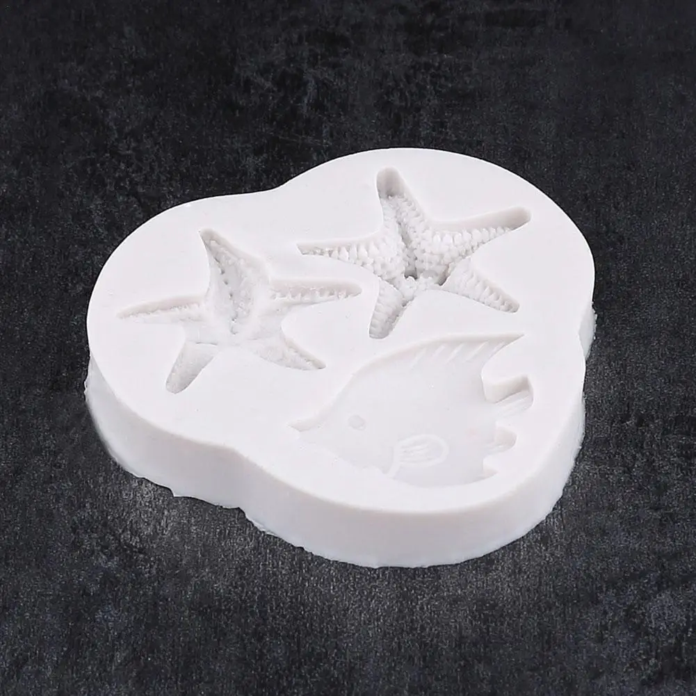 

Natural Antibactery Seahorse Fondant Cake Silicone Shell Mold Chocolate Kitchen Starfish Mould Baking Tool Shape Accessary X4D4