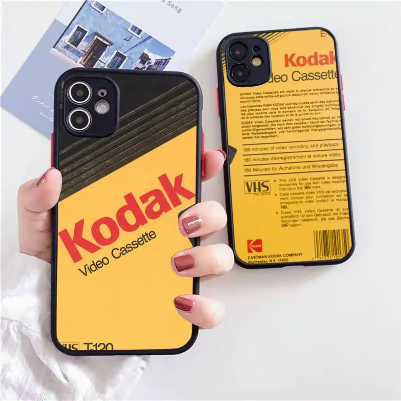 

Kodak Movie retro sign Phone Case Matte Transparent for iPhone 7 8 11 12 s mini pro X XS XR MAX Plus cover funda