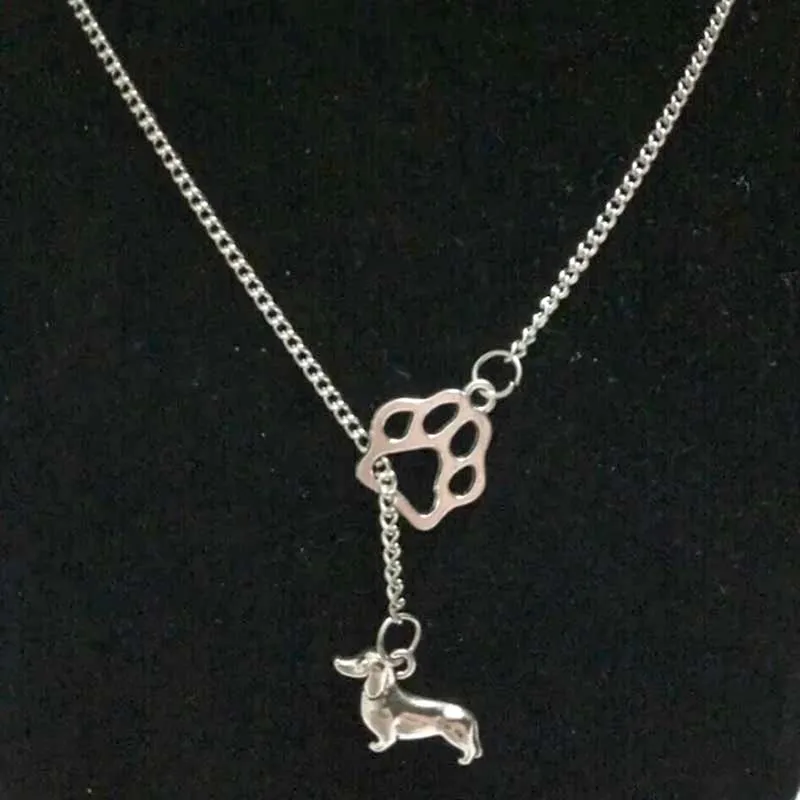 Ожерелье с кулоном в виде сосисок таксы собачьей лапы для женщин подарок