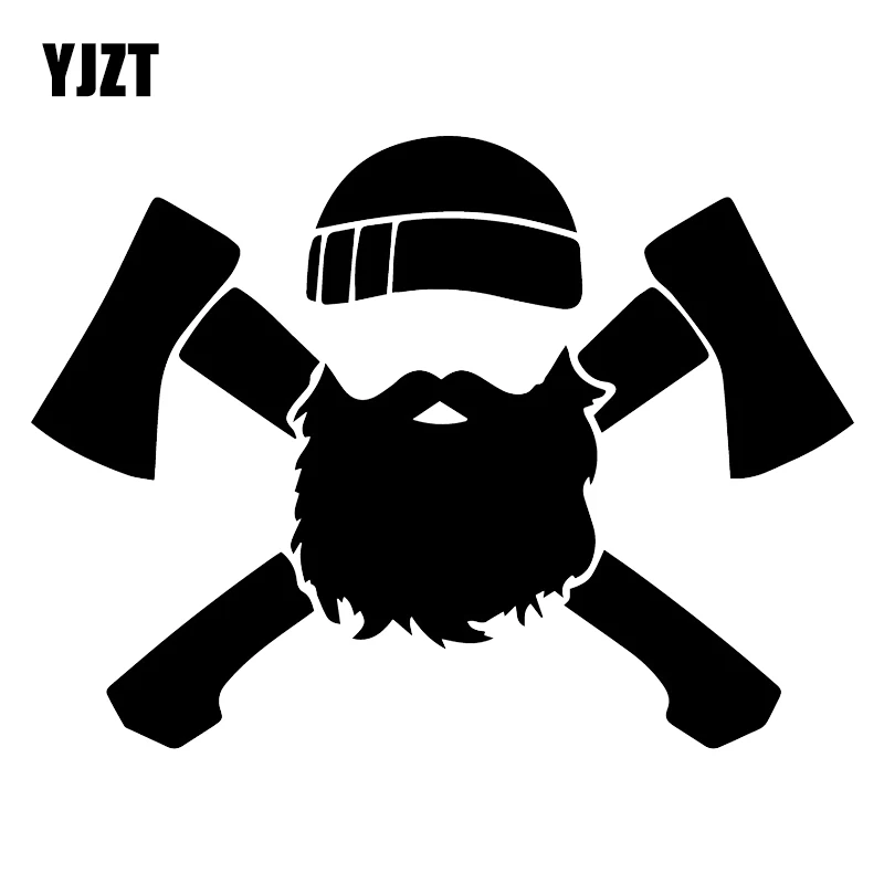 YJZT 17.3X12.8CM Lumberjack Cross Axes Personality Bumper Vinyl Decal Car Stickers C25-0631 |