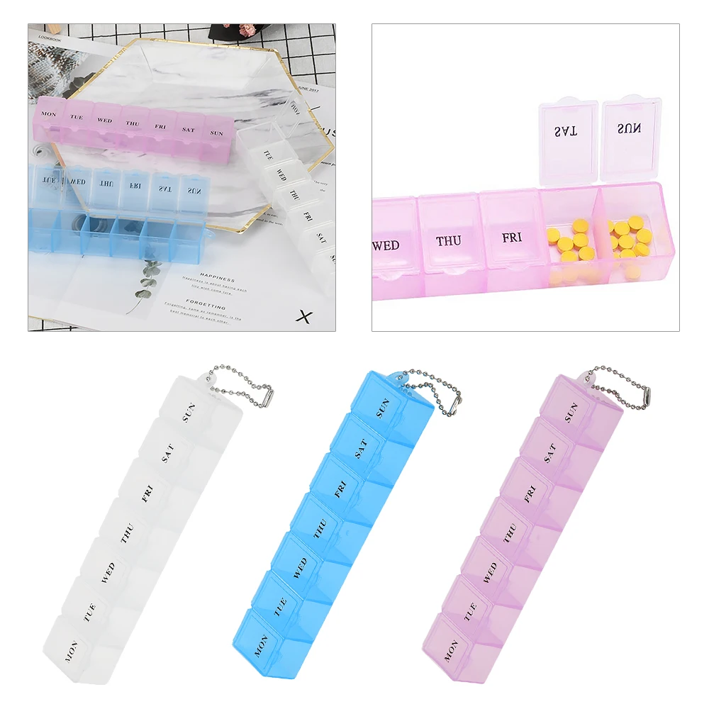 7 дней в неделю прозрачной крышкой таблетки коробка держатель Органайзер