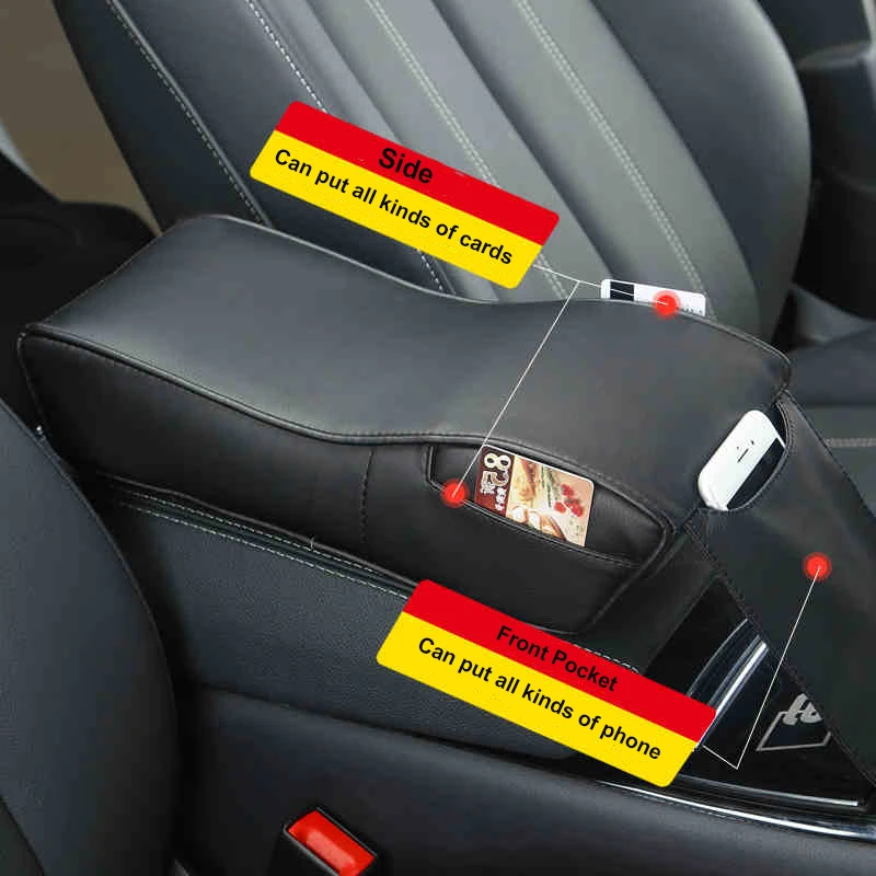 Новый кожаный автомобильный подлокотник подушка Авто центральная консоль