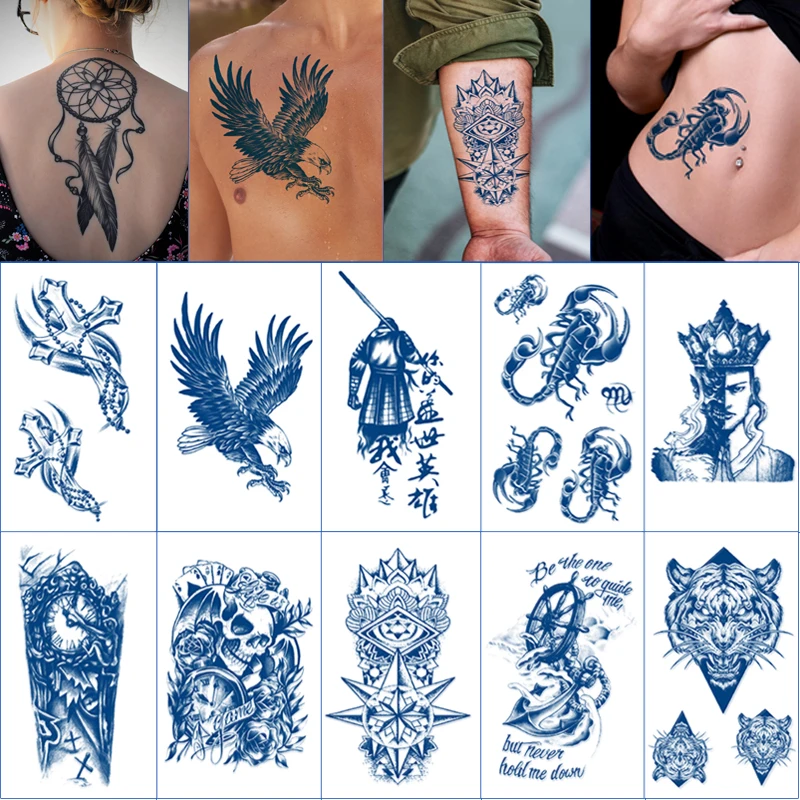 

New Upgrade Juice Tattoo Sticker No.31-40 Arm Fake Tattoos Waterproof Lasting Were-Resisting Body Art Painting Temporary Tattoos