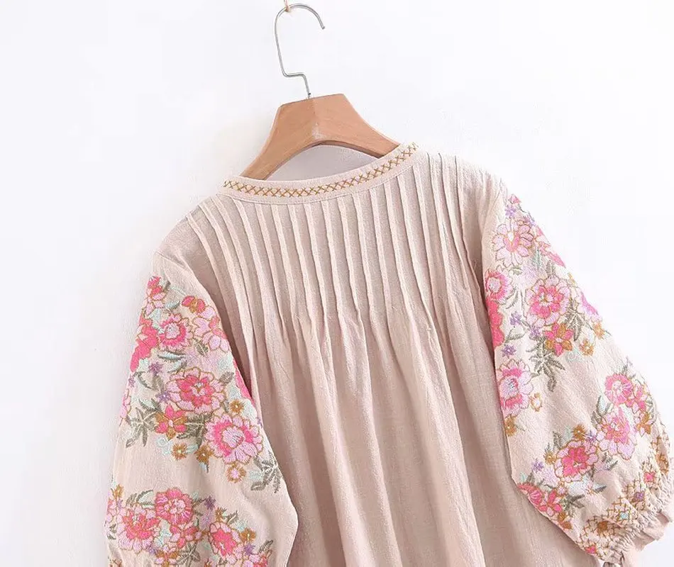 Boho шикарное женское пляжное богемное мини-платье с цветочным принтом и коротким рукавом happie, женское льняное Хлопковое платье с кисточками и v-образным вырезом
