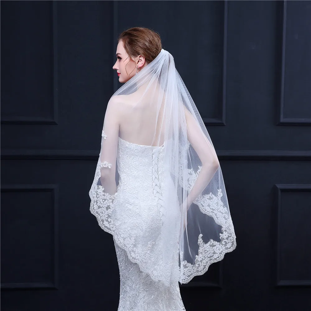 

H&S BRIDAL Wedding Dresses with Veil Lace Appliques Half Sleeves Off Shoulder Bridal Dresses Lace Up robe mariee grande taille
