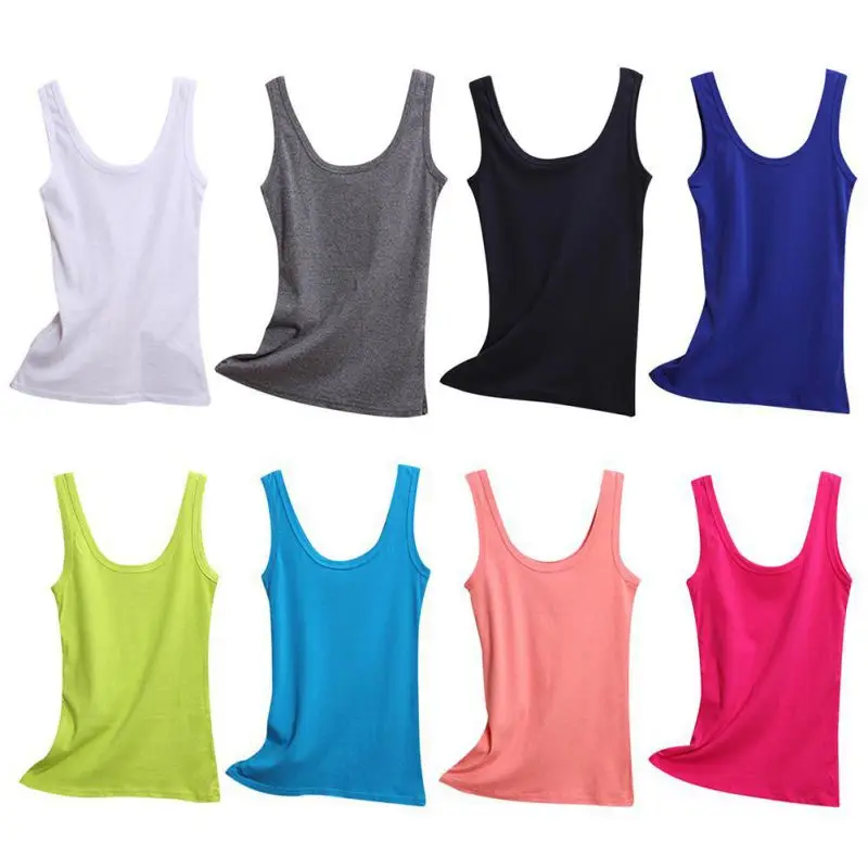 Spring Summer Tank Tops For  Women Sleeveless Round Neck Loose T Shirt Ladies Vest Singlets Camisole CottonThin Vest