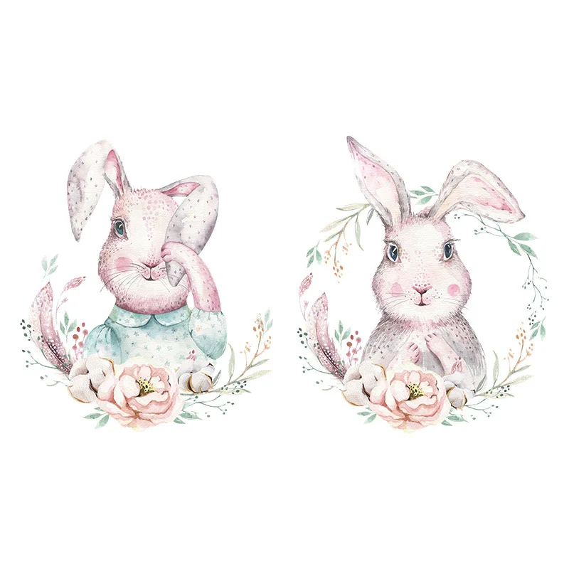 

Cute Two Rabbit DIY Wall Stickers for Kids rooms Baby Bedroom Children Room Decoration Wall Decor Stickers Home Decor Wallpapers