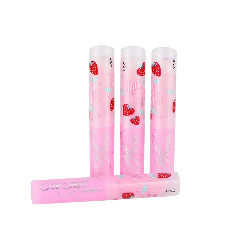 Мелкий клубничный цветной бальзам для губ непрерывный увлажняющий согревающий