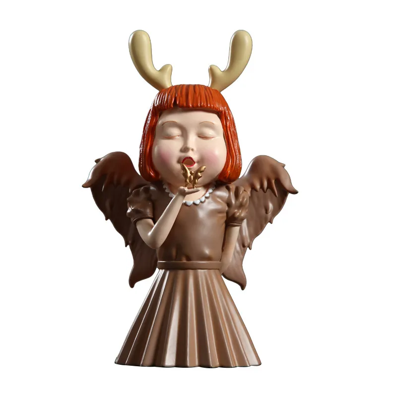 Скульптура маленького ангела в скандинавском стиле для девочек Статуэтка из