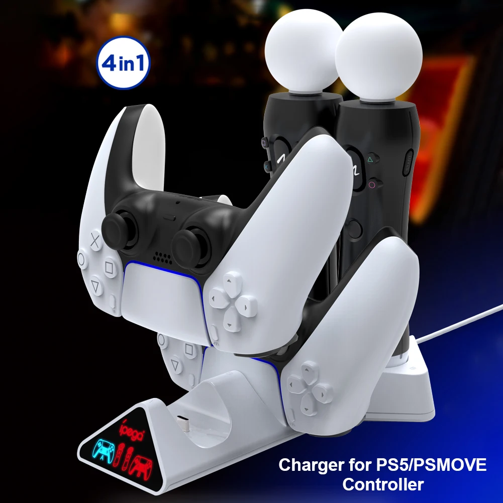 

4 in 1 Controller Charger for DualSense Charging Dock Station for PlayStation PS Move Motion Controller Accessories