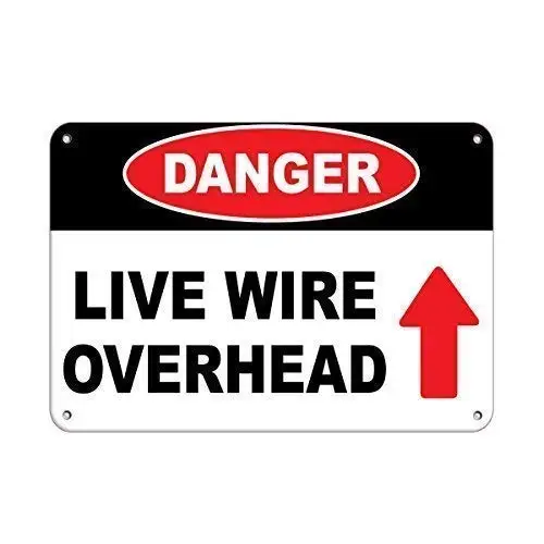 

Металлический Настенный постер с изображением опасной живой проволоки над помещением розетки, жестяной винтажный постер для барбекю, рест...